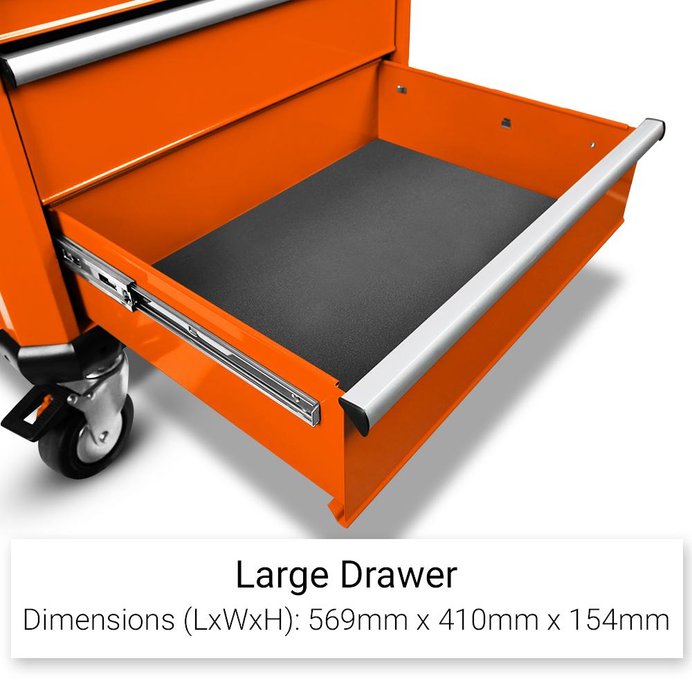 Daytona D7DTO 7 Drawer Bottom Roller Cabinet - Orange – image 6