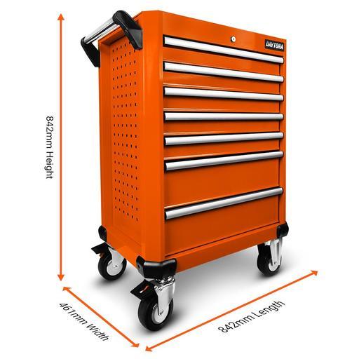 Daytona D7DTO 7 Drawer Bottom Roller Cabinet - Orange – image 4