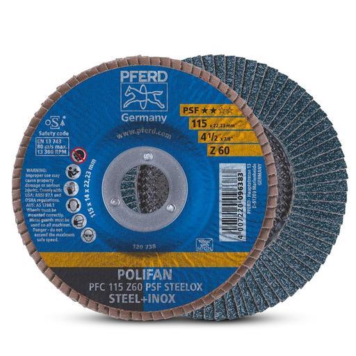PFERD PFC 115 Z 60 PSF (67770116) 115mm (4.5") 60Grit Polifan Zirconia Flap Disc - MADE IN GERMANY – image 2