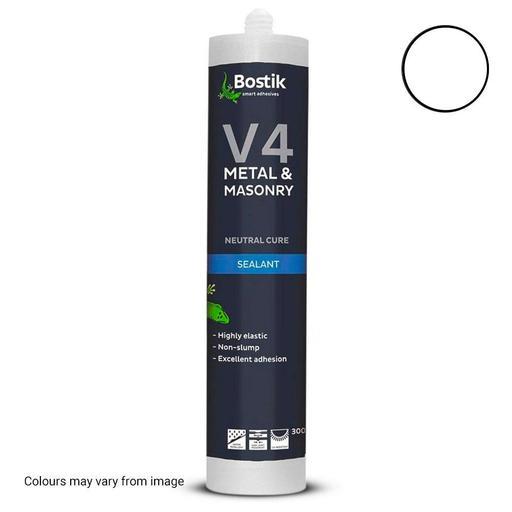 Bostik 30634076-20PK 20-Pack 300mL V4 Metal & Masonry Silicone Sealant Cartridge - White – image 3