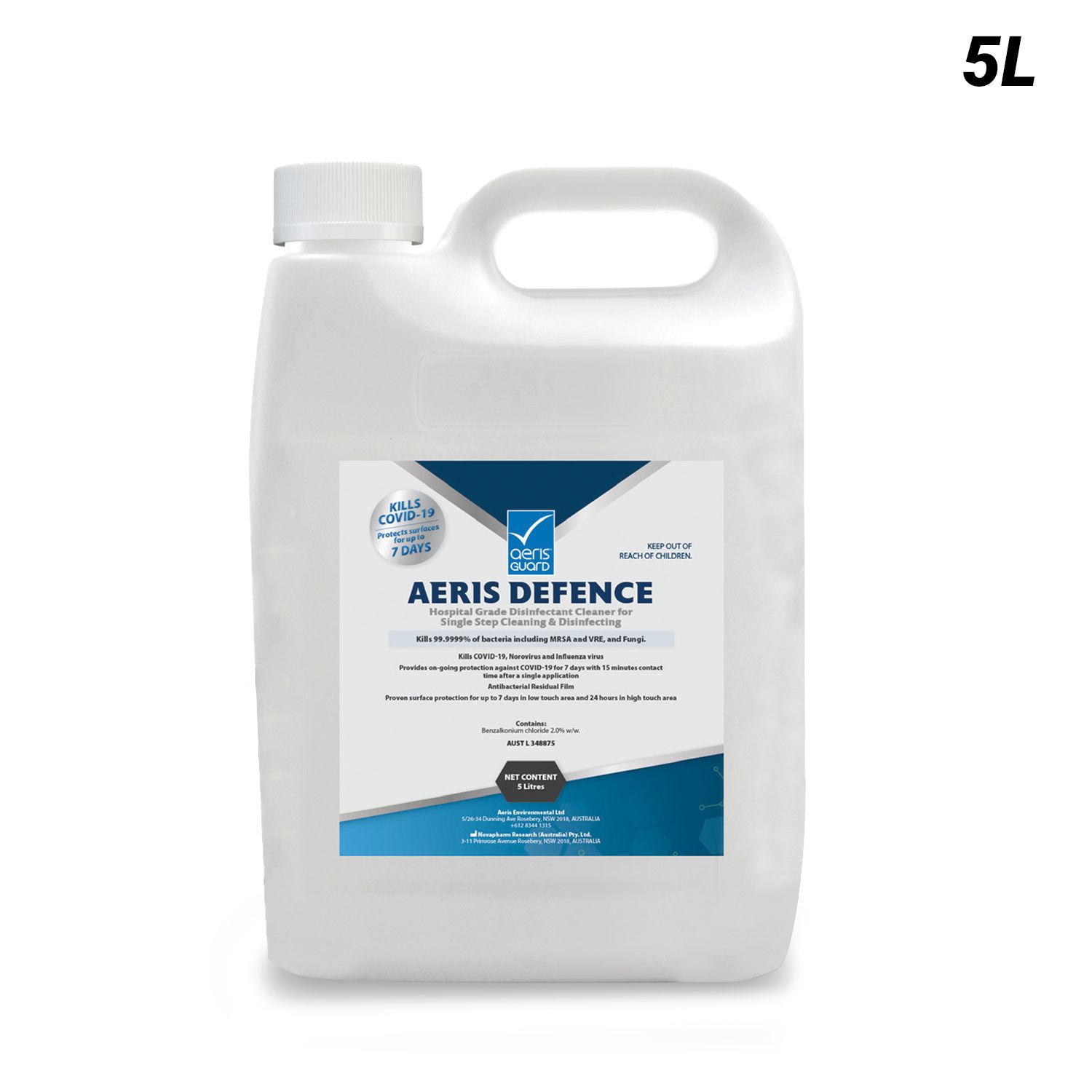 Aeris Guard AG-AD-5 5L Aeris Defence Hospital Grade Hard Surface Disinfectant Cleaner – image 1