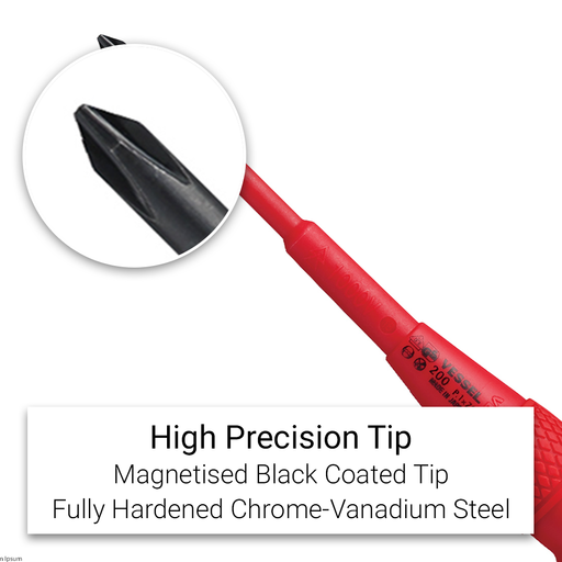 Vessel 2005PZPB 5pce Ball Grip Insulated VDE Screwdriver Set - MADE IN JAPAN – image 4