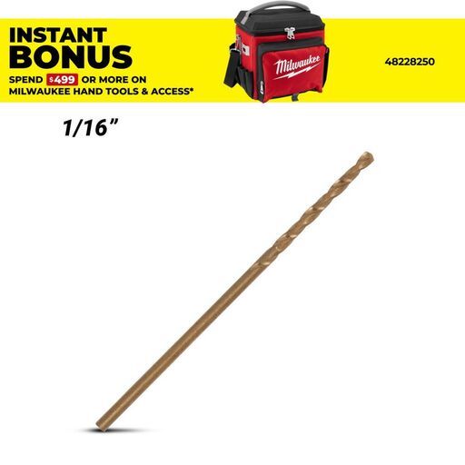 Milwaukee 48892301 1/16" RED HELIX Cobalt Drill Bit