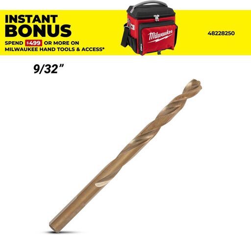 Milwaukee 48892315 9/32" RED HELIX Cobalt Drill Bit