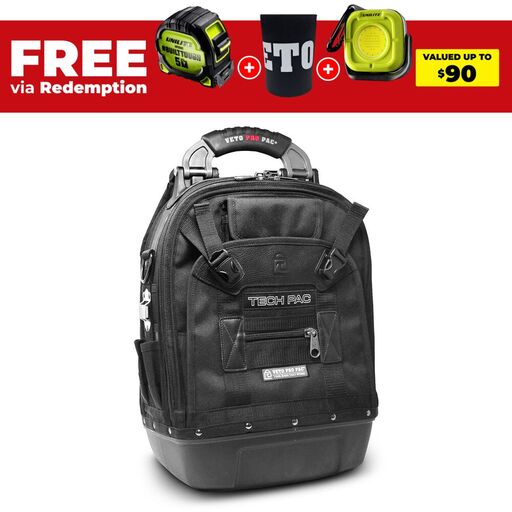 Veto Pro Pac Tech Pac Blackout (TECHPACBLACK) 229mm x 330mm x 476mm HVAC Large Tool Backpack