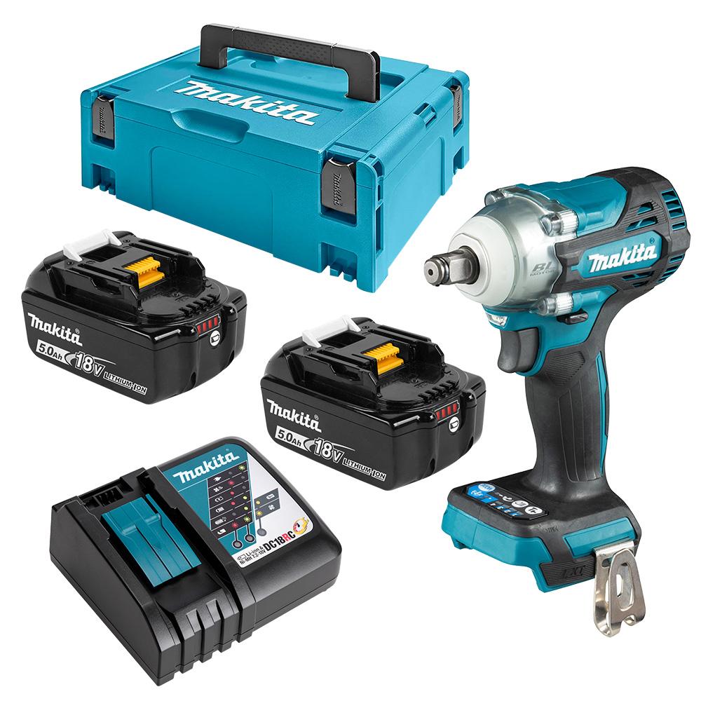 Makita DTW300RTJ 18V 5.0Ah Liion Cordless Brushless 1/2" Impact Wrench