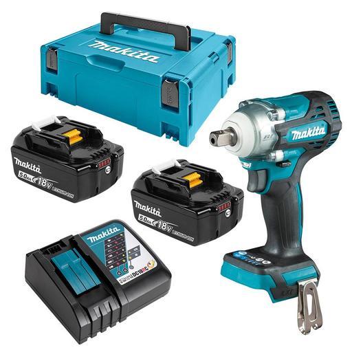Makita DTW301RTJ 18V 5.0Ah Liion Cordless Brushless 1/2" Pin Detent