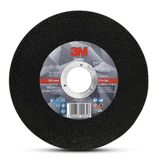 3M 7012879557 (AC019441313) 100-Pack 125mm x 1mm x 22.23mm Silver Cut-Off Wheel with Solus 1000 Series Safety Eyewear – image 3