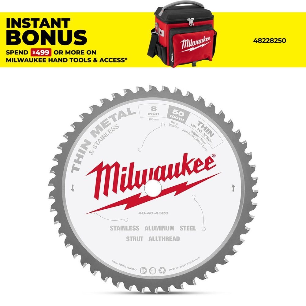 Milwaukee 48404520 203mm (8") 50T Thin Metal Blade – image 1