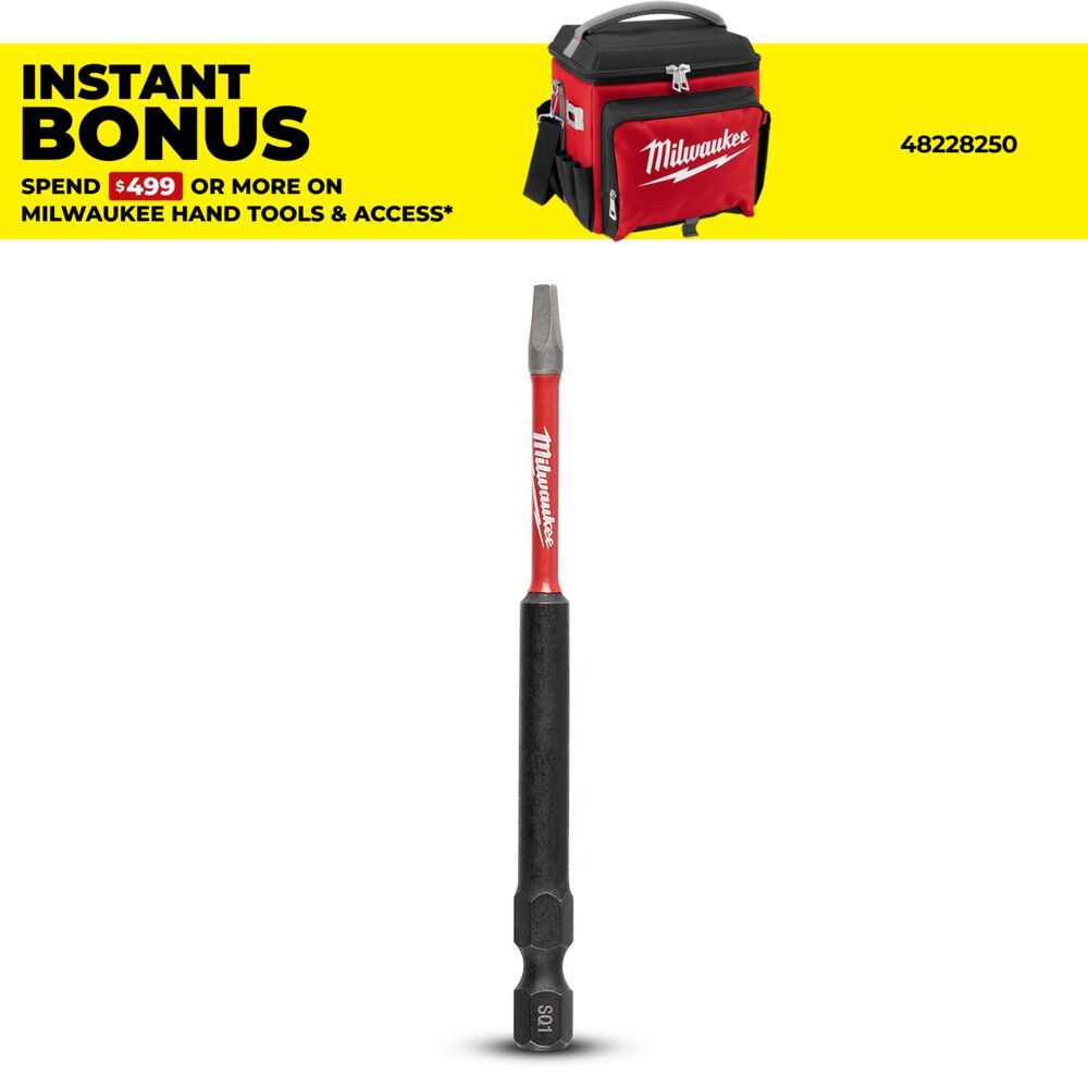 Milwaukee 48324571 89mm (3-1/2") SHOCKWAVE Square #1 Power Bit – image 1