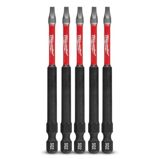 Milwaukee 48324574 5-Pack 89mm (3-1/2") SHOCKWAVE Square #2 Power Bit – image 2
