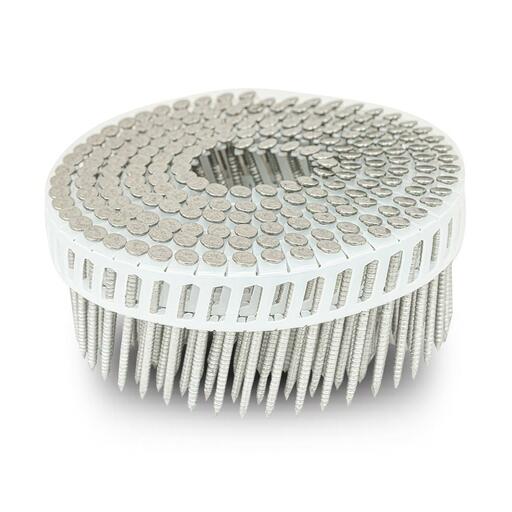 Air BPD AIRS159249 (P2550RSSF2M) 2000-Pack 50mm x 2.5mm 15º Ring Shank HOP DIP Stainless Steel Flat Head Coil Nails – image 2