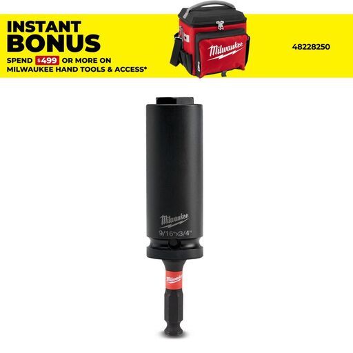 Milwaukee 49665111 SHOCKWAVE™ Lineman’s 2-in-1 9/16” & 3/4” 6 Point Socket