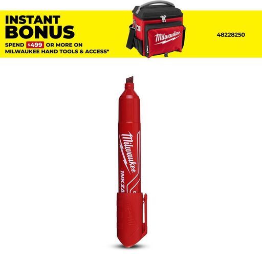 Milwaukee 48223256 INKZALL Red Large Chisel Tip Marker
