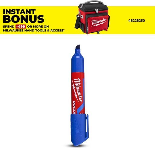 Milwaukee 48223257 INKZALL Blue Large Chisel Tip Marker
