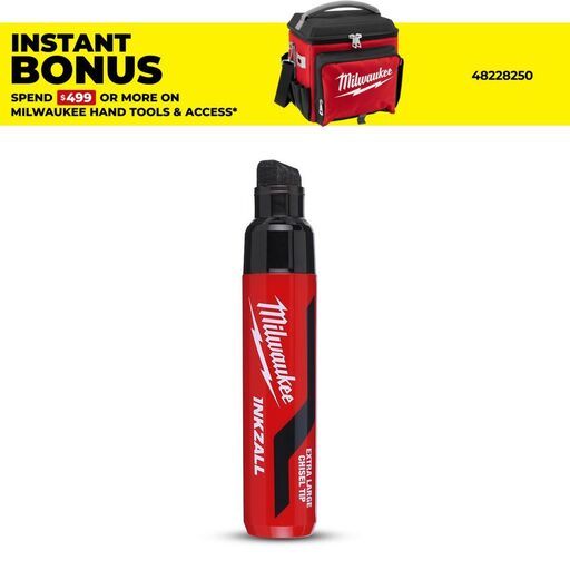 Milwaukee 48223260 INKZALL Black Extra Large Chisel Tip Marker HS
