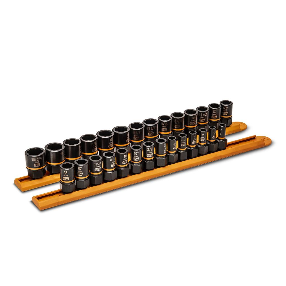 GEARWRENCH 84784 28pce 1/4" & 3/8" Drive Bolt Biter Impact Metric & SAE Extraction Socket Set – image 1