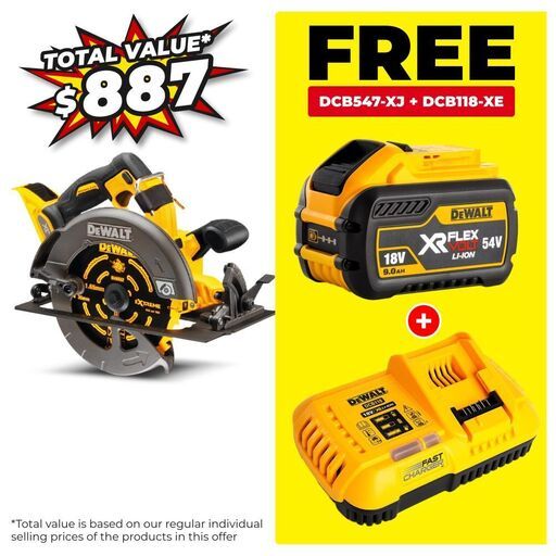 DeWalt DCS578N-XE 54V FlexVolt XR Li-Ion Cordless Brushless 184mm (7") Circular Saw - Skin Only