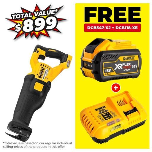 DeWalt DCS389N-XJ 54V FlexVolt XR Li-Ion Cordless Brushless Reciprocating Saw - Skin Only