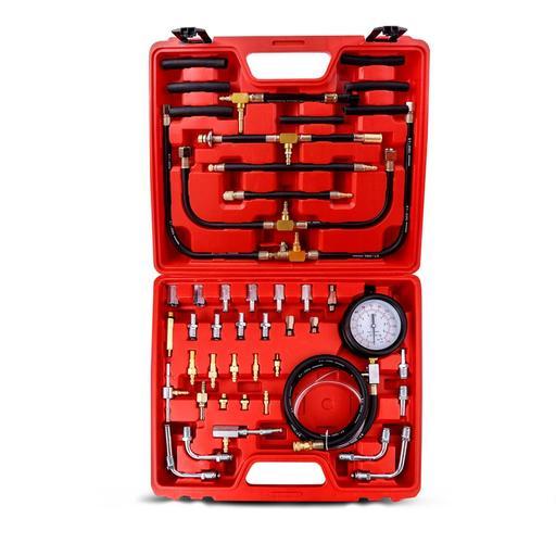 Fuel Injection Pressure Tester Kit – 0-100 PSI / 0-7 Bar, 3 Connectors, Analog Gauge