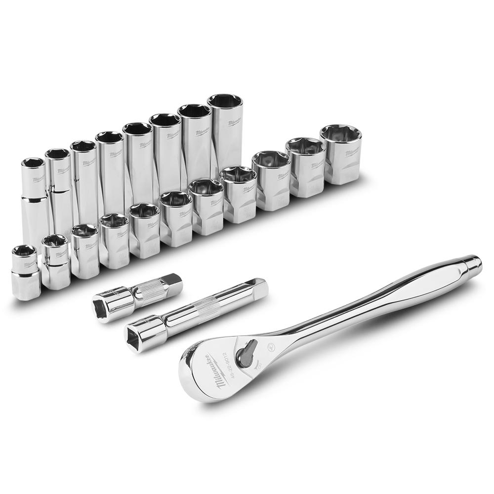 Milwaukee 48229410 22pce 1/2" Drive Socket SAE Set – image 6