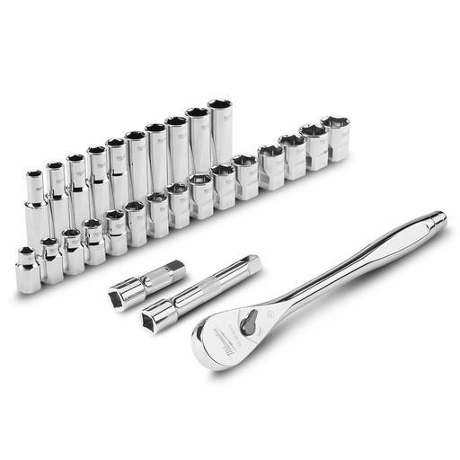Milwaukee 48229510 28pce 1/2" Drive Metric Socket Ratchet Set – image 5