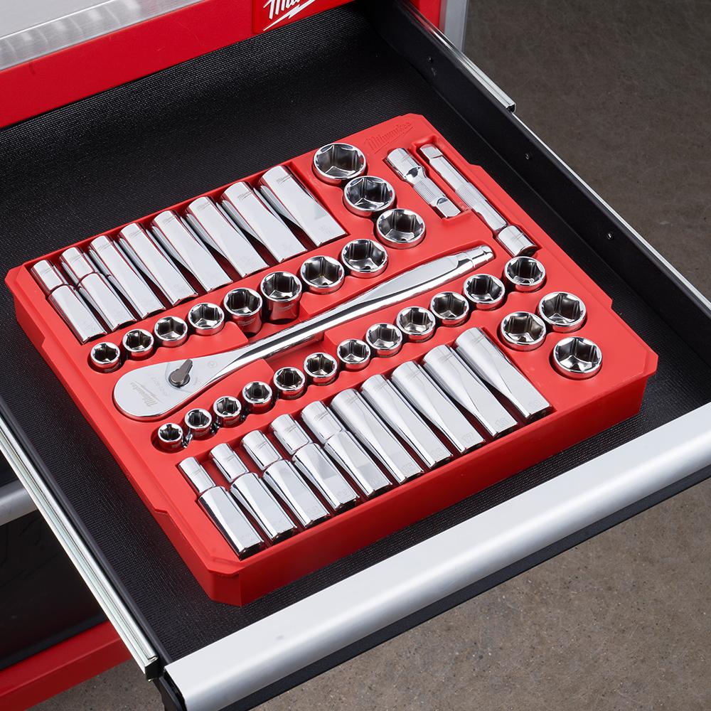Milwaukee 48229010 47pce 1/2" Drive Metric & SAE Ratchet & Socket Set – image 8