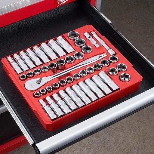 Milwaukee 48229010 47pce 1/2" Drive Metric & SAE Ratchet & Socket Set – image 8