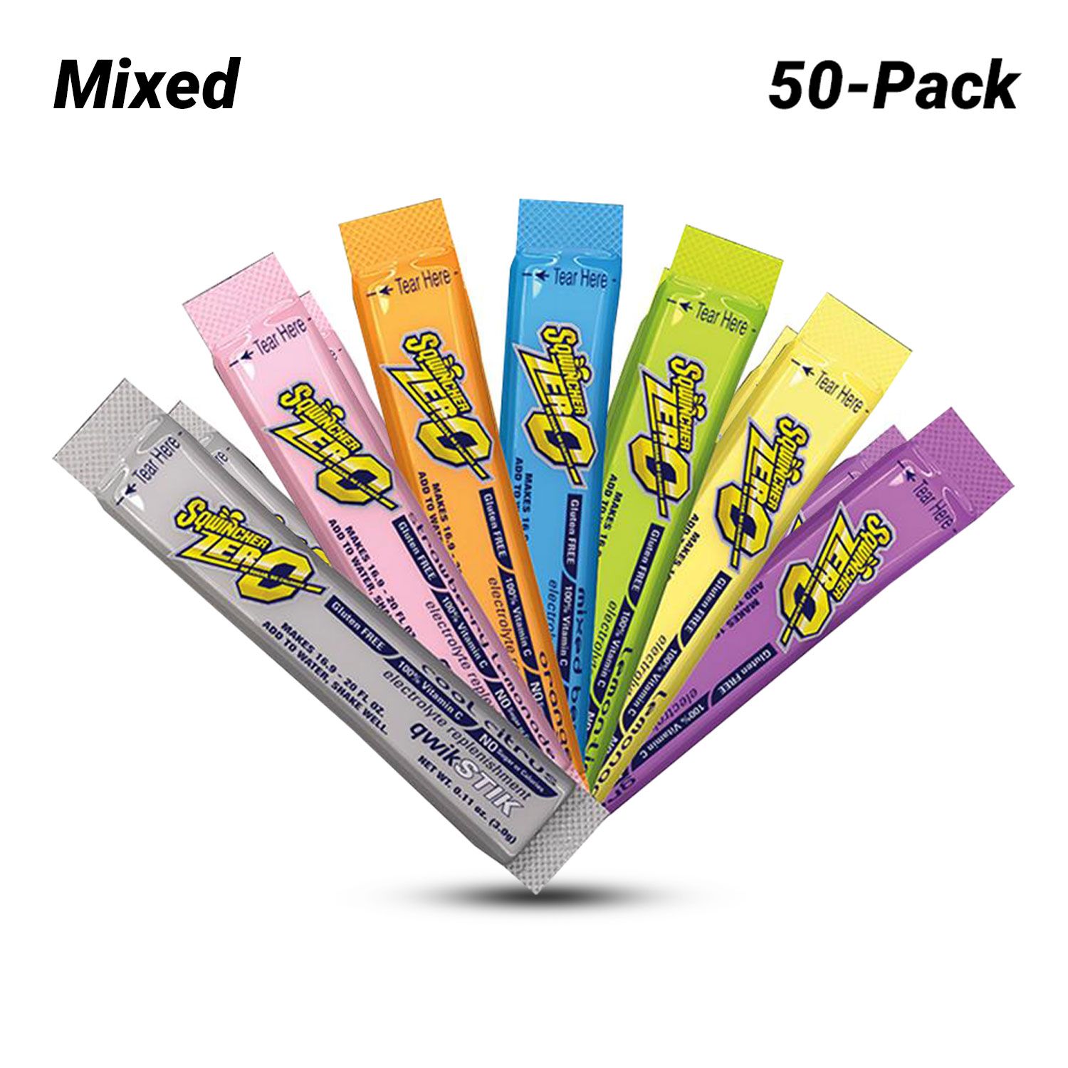 Sqwincher SQ0104 50-Pack Sugar Free Qwik Stiks - Mixed – image 1
