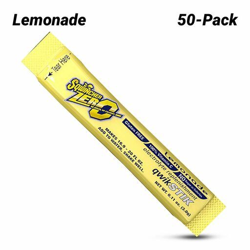 Sqwincher SQ0103 50-Pack Sugar Free Qwik Stiks - Lemonade
