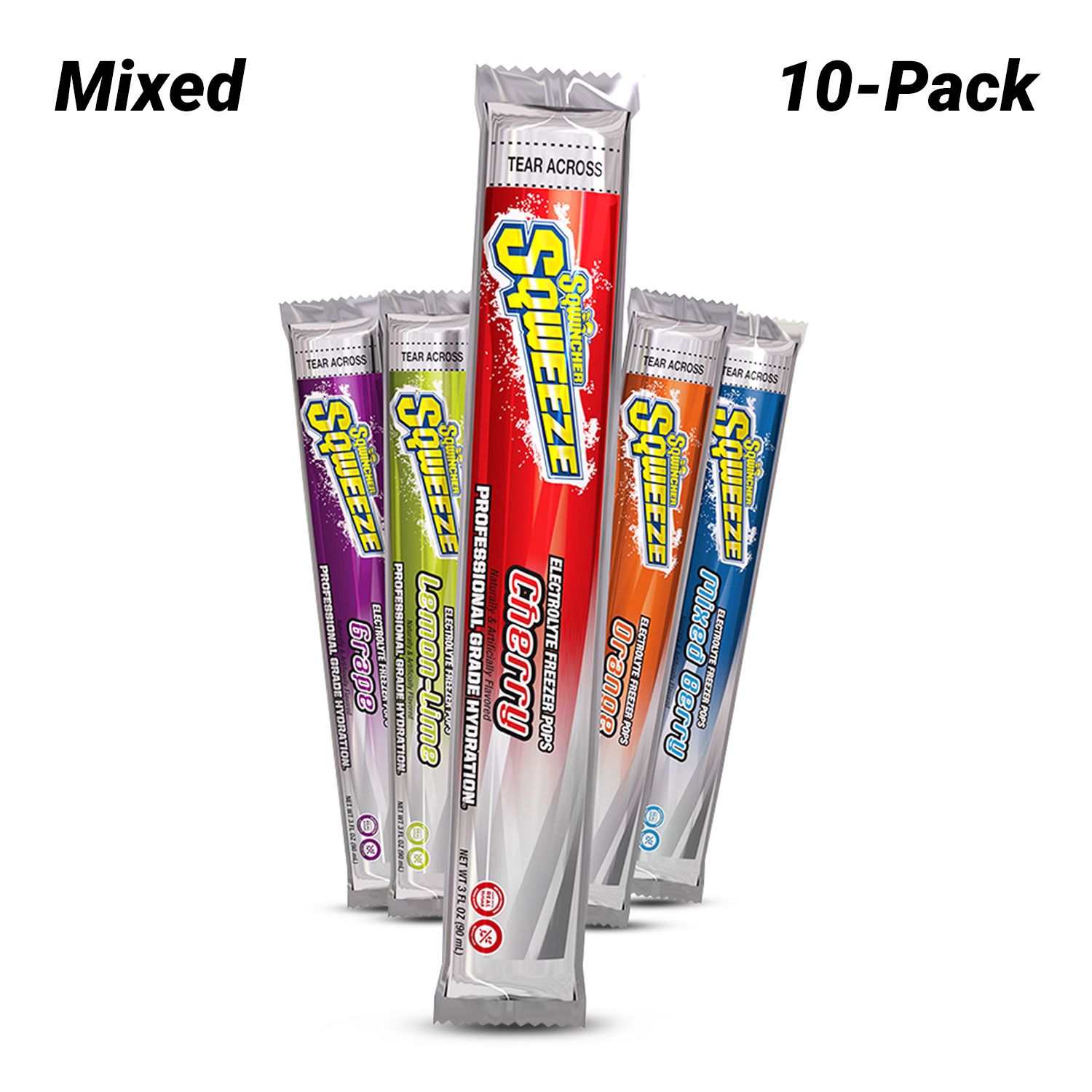 Sqwincher SQ159200201 10-Pack Hydration Sqweeze Ice Pops - Mixed – image 1