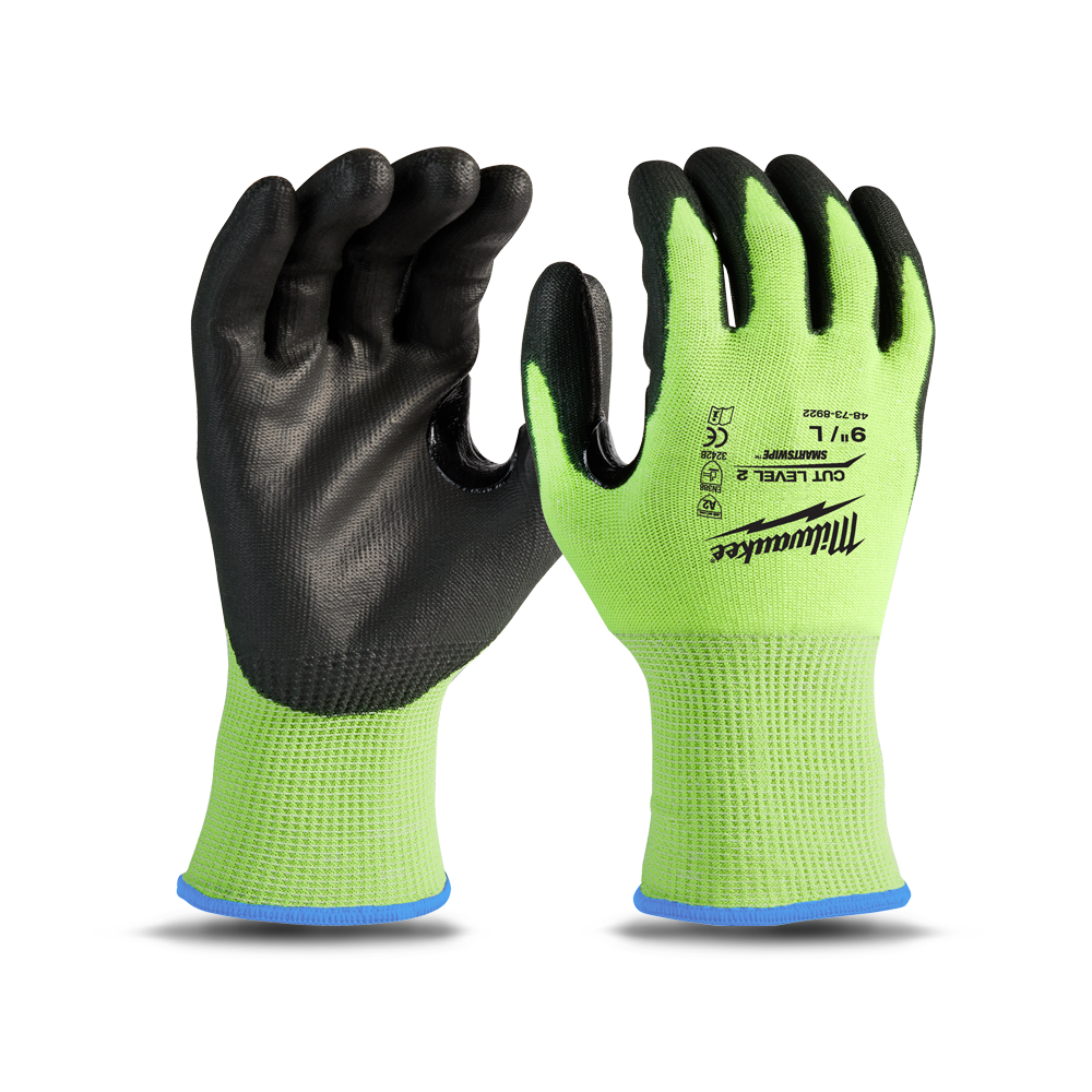 Milwaukee 4873892 High Visibility Cut Level 2 Polyurethane Dipped Gloves – image 1