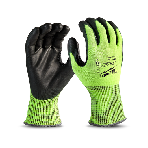 Milwaukee 4873894 High Visibility Cut Level 4 Polyurethane Dipped Gloves