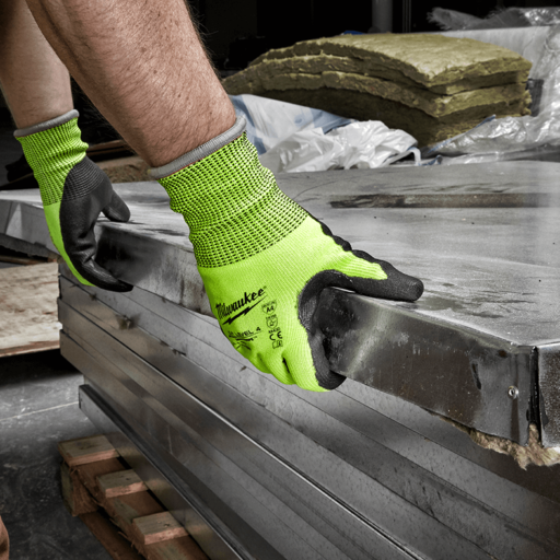 Milwaukee 4873894 High Visibility Cut Level 4 Polyurethane Dipped Gloves – image 5