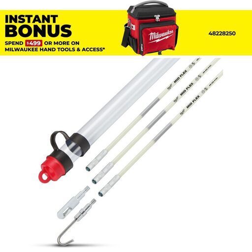 Milwaukee 48224152 4.5m (15ft) Mid Flex Fish Stick Cable Rod Feeder