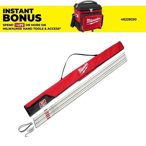 Milwaukee 48224155 9m (30ft) Fish Stick Cable Rod Feeder Combo Kit