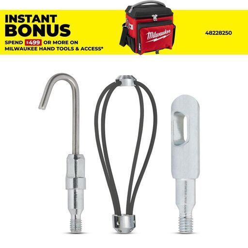 Milwaukee 48224157 3pce Tip Accessory Kit for Fish Stick Cable Rod Feeder