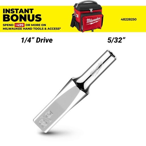 Milwaukee 45349011 1/4’’ Drive 5/32’’ SAE 6-Point Deep Socket