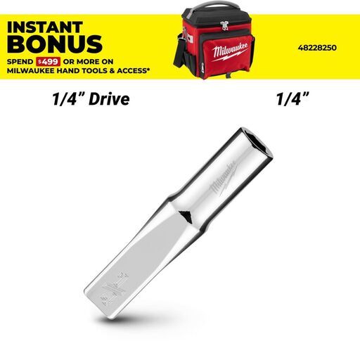 Milwaukee 45349014 1/4’’ Drive 1/4’’ SAE 6-Point Deep Socket