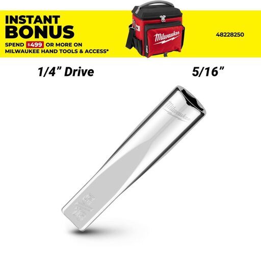 Milwaukee 45349016 1/4’’ Drive 5/16’’ SAE 6-Point Deep Socket