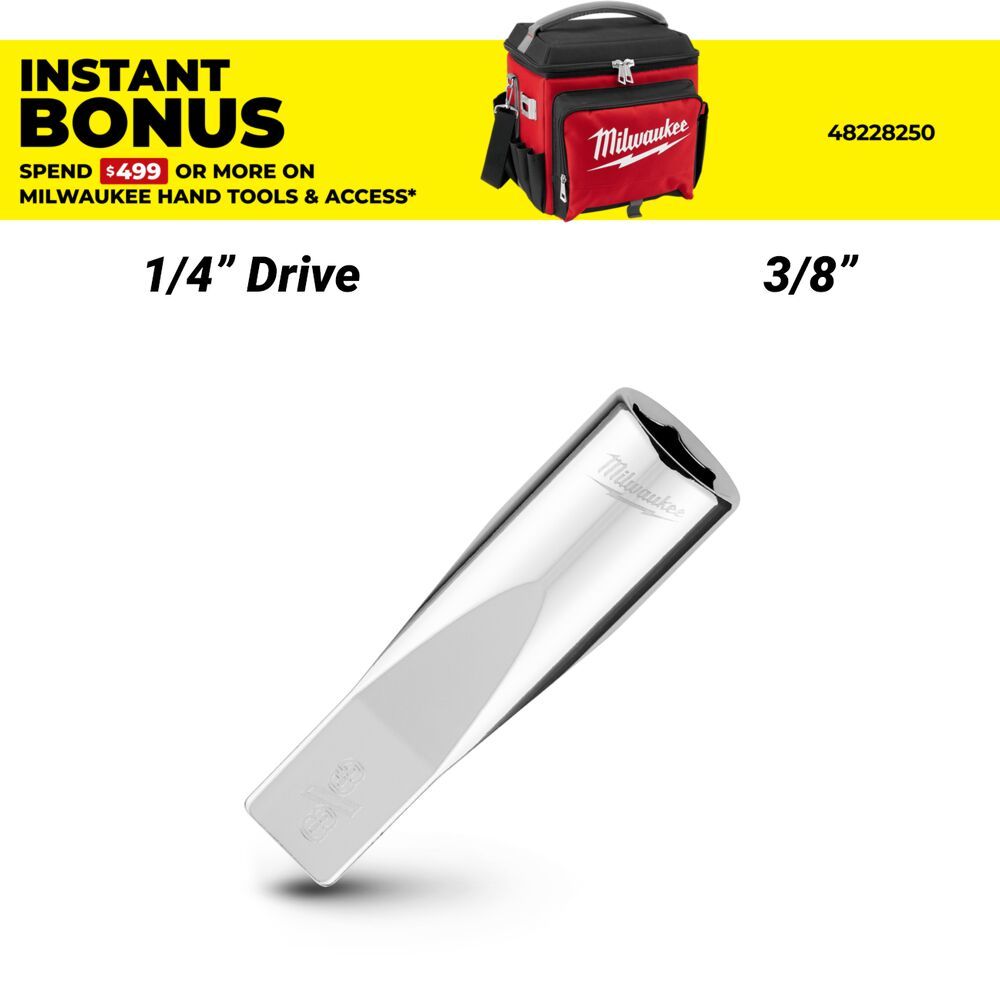 Milwaukee 45349018 1/4’’ Drive 3/8’’ SAE 6-Point Deep Socket – image 1