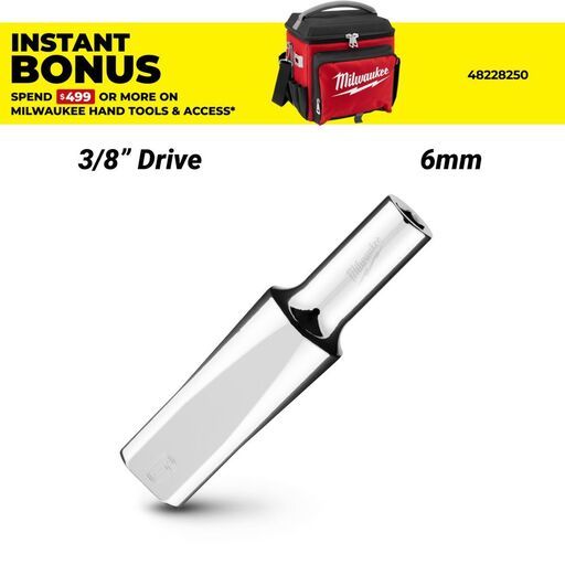 Milwaukee 45349090 3/8’’ Drive 6mm Metric 6-Point Deep Socket