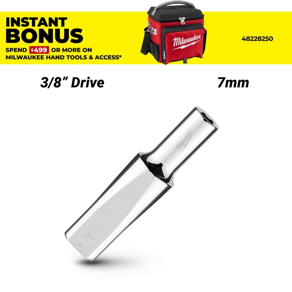 Milwaukee 45349091 3/8’’ Drive 7mm Metric 6-Point Deep Socket – image 1