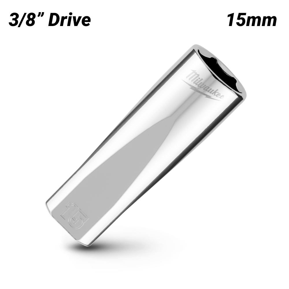 Milwaukee 45340015 3/8’’ Drive 15mm Metric 6-Point Deep Socket – image 2