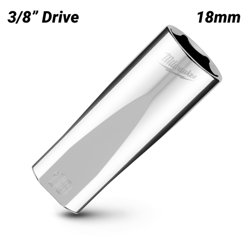 Milwaukee 45340118 3/8’’ Drive 18mm Metric 6-Point Deep Socket – image 2