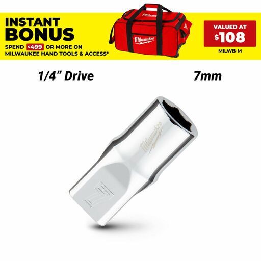 MILWAUKEE 8mm 1/4inch Metric Socket 45349034 | Total Tools