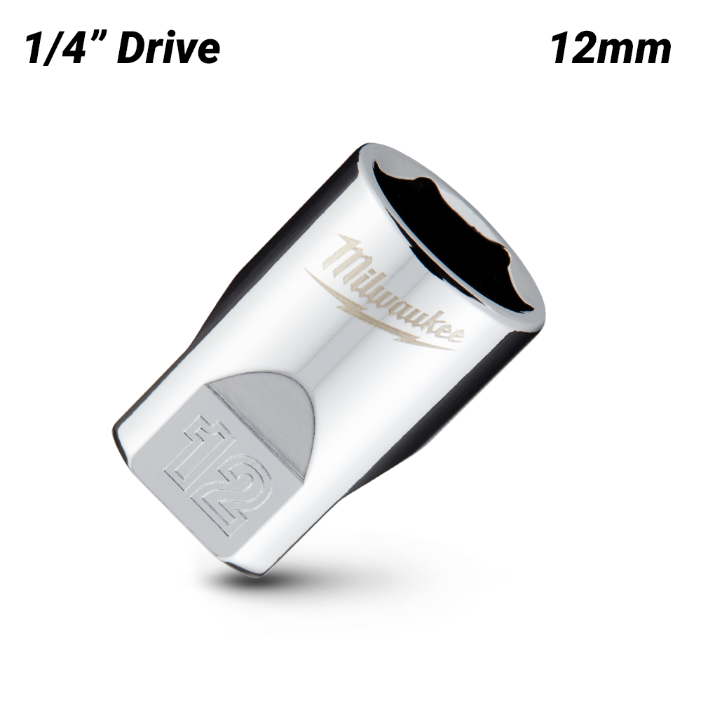 Milwaukee 45349038 1/4’’ Drive 12mm Metric 6-Point Standard Socket – image 2