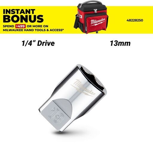 Milwaukee 45349039 1/4’’ Drive 13mm Metric 6-Point Standard Socket