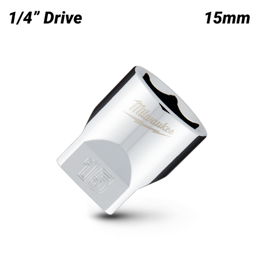 Milwaukee 45349041 1/4’’ Drive 15mm Metric 6-Point Standard Socket – image 2