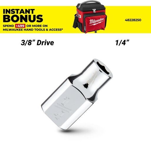Milwaukee 45349060 3/8’’ Drive 1/4’’ SAE 6-Point Standard Socket